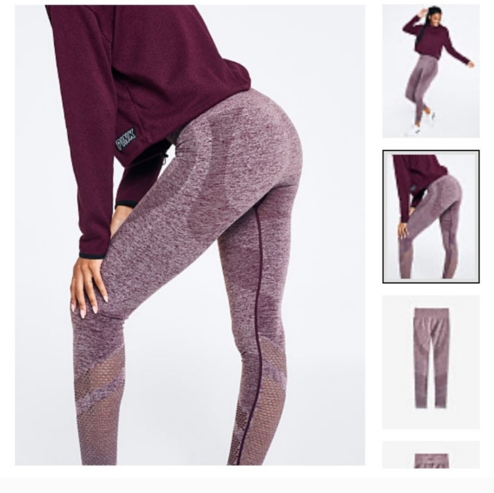 VS Pink maroon seamless leggings